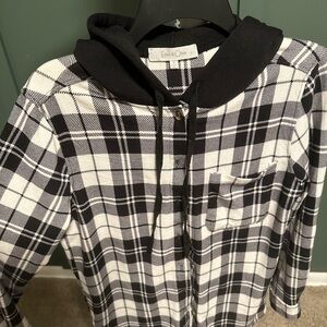 Eden & Olivia Black and White Checkered Hoodie